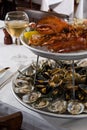 Seafood platter for two Royalty Free Stock Photo