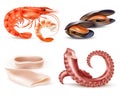 Seafood Realistic Set Royalty Free Stock Photo