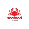 Seafood red crab simple logo design vector graphic symbol icon illustration creative idea Royalty Free Stock Photo