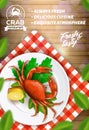 Seafood Restaurant Advertising Banner, Crab Menu