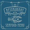 Seafood restaurant menu with crayfish Royalty Free Stock Photo