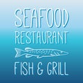 Seafood menu Fish And Grill Label/Badge