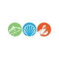 Seafood restaurant vector logo design.