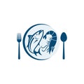 Seafood restaurant vector logo design.