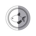 Seafood round stamp