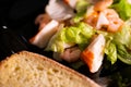 Seafood salad composition with shrimps and surimi Royalty Free Stock Photo