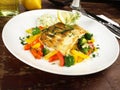 Seafood - Sander Fillet with Vegetables - Pikeperch Royalty Free Stock Photo