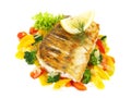 Seafood - Sander Fillet with Vegetables - Pikeperch Royalty Free Stock Photo