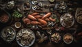 Seafood Selection Flat Lay Royalty Free Stock Photo