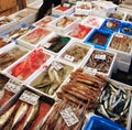 Seafood shop in tsukiji market Royalty Free Stock Photo