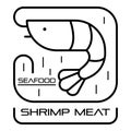 Seafood shrimp meat logo, outline style
