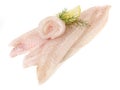 Seafood - Sole Fillet - Flatfish Fillets on white Background Royalty Free Stock Photo