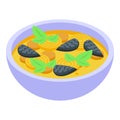Seafood soup icon isometric vector. Food cuisine