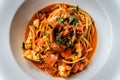 Seafood spaghetti marinara italian with clams Royalty Free Stock Photo