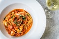 Seafood spaghetti marinara italian with clams Royalty Free Stock Photo