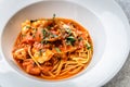 Seafood spaghetti marinara italian with clams Royalty Free Stock Photo