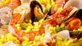 Seafood Spanish Paella Dish with Fresh Shellfish Royalty Free Stock Photo