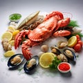 Seafood Spectacle: Browsing the Market's Finest Catches from the Sea Royalty Free Stock Photo