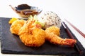 Seafood starter of Japanese tempura batter shrimp