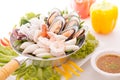 Seafood steamed with thai herb