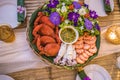 Seafood on table in restaurant buffet