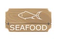 Seafood Template Poster with Fish Sign on Board