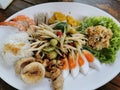 Seafood thailandfood papaya tumlao somtum