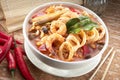 Seafood tomyam noodle soup Royalty Free Stock Photo