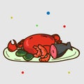 Seafood vector illustration. Crab, fish, clams, shrimps