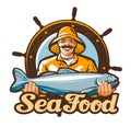 Seafood vector logo. fishing, fresh fish icon