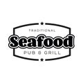 Seafood vintage sign black logo