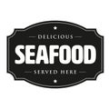 Seafood vintage sign logo