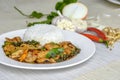 Seafoods cooked with thai spicy paste Royalty Free Stock Photo
