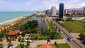 Seafront area in Batumi Georgia with Ardagani Lake in middle, summer holidays