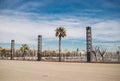 Seafront in Barcelona with Palms and Lanterns