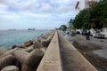 Seafront with breakwater at Male city Maldives