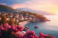 French Riviera, view of stunning picturesque coastal town