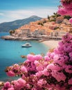 French Riviera, view of stunning picturesque coastal town