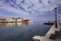 The seafront and lighthouse of old town of Chania