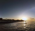 Seafront of stormy Baltic Sea at sunset Royalty Free Stock Photo