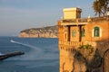 Seafront at Sunrise. Sorrento. Naples. Italy Royalty Free Stock Photo