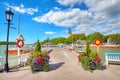 Seafront with wharf at small resort town Naantali. Finland