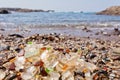 Seaglass on ocean shore Fort Bragg California CA