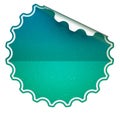 Seagreen round bent sticker or label Royalty Free Stock Photo