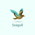 Seagull bird fly vector logo Royalty Free Stock Photo