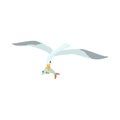 Seagull is carrying a fish in a beak icon Royalty Free Stock Photo