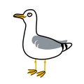 Seagull cartoon doodle vector illustration