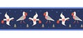 Seagull with christmas gift cute seamless border