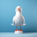Whimsical 3d Rendered Seagull A Pop-inspired, Minimalistic And Award-winning Character Royalty Free Stock Photo