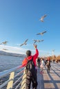 Seagull feeders in Kunming, China